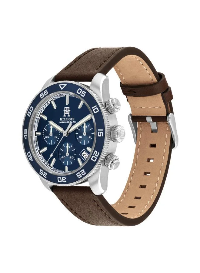 TOMMY HILFIGER  Mens Chronograph Quartz Watch With Brown Leather Strap - 1792163 for Men | Best Price UAE